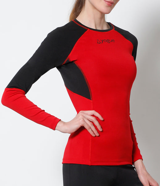 Red - Black Full-Sleeve Athlete Top
