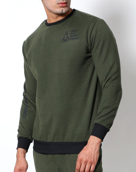 Olive Black - Thermal Sweatshirt
