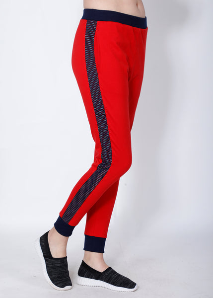 Red Multidots Joggers