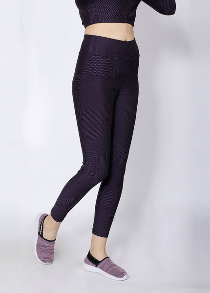 Shop The Look - Crop Zipper + Leggings - Purple Silver
