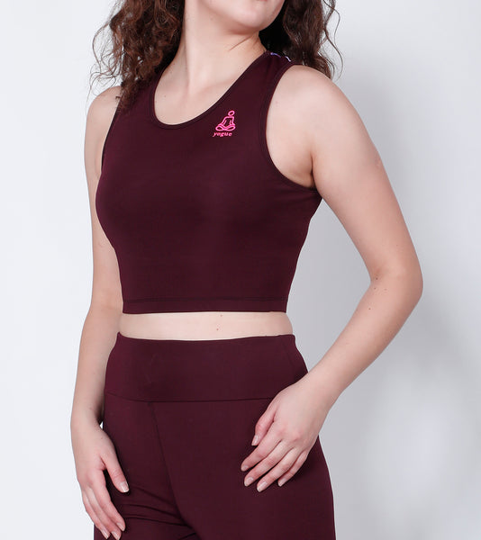 Shop The Look - Compression Top + Leggings - Wine Red