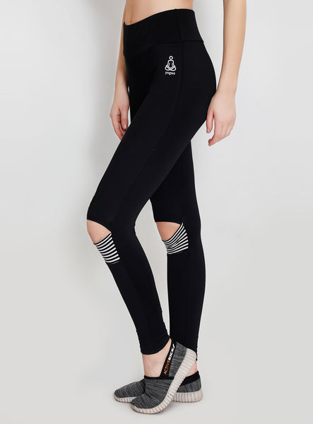 Black Knee-Slit Leggings