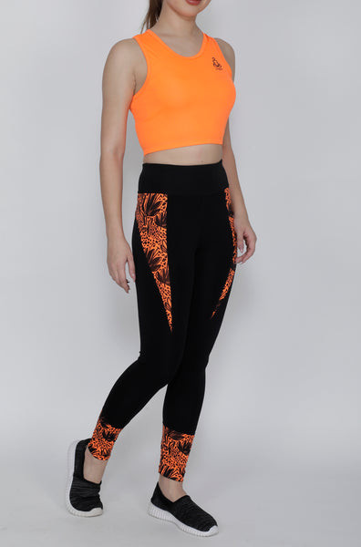 Shop The Look - Compression Top + Tights - Orange Black