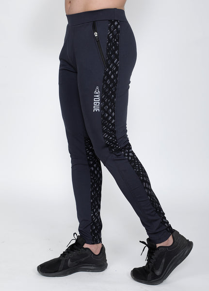 Charcoal Abstract Black Slim-Fit Trackpants