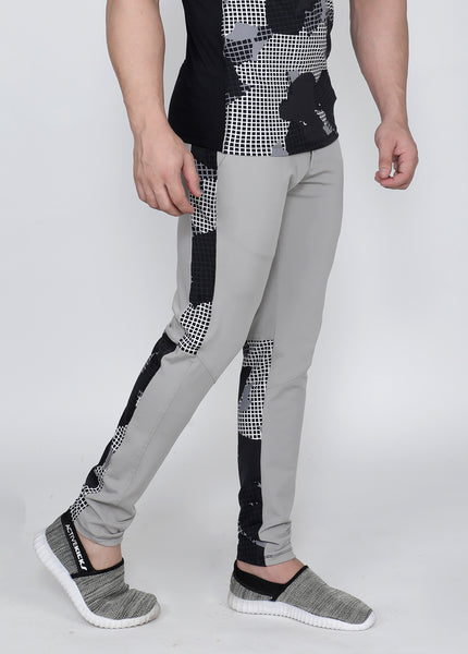 Light Grey SquareMesh Slim-Fit Trackpants
