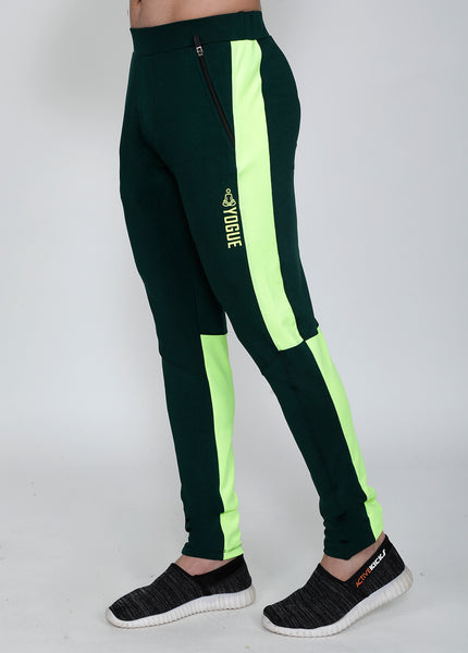 Neon Green Slim-Fit Trackpants