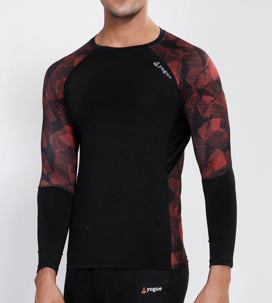 Black Red Full Sleeve Compression