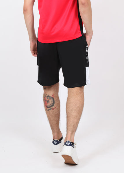 Black Red & White Long Shorts