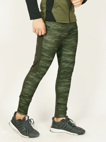 Army Green MicroDots Men's Running Tights