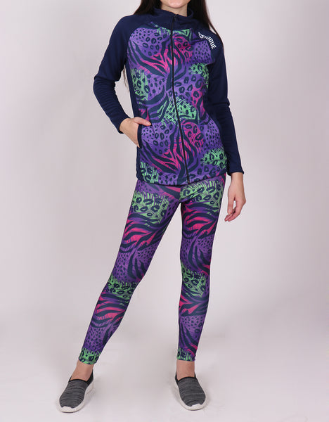Shop The Look - Jacket + Leggings - Purple Green Abstract