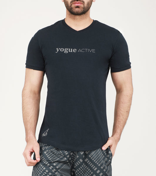 Yogue Active Charcoal V-Neck Cotton T-Shirt