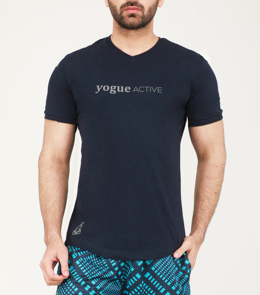 Yogue Navy V-Neck Cotton T-Shirt