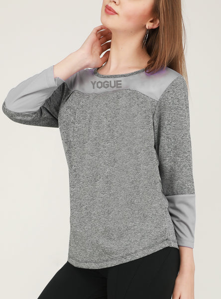 Grey Texture Full Sleeve T-Shirt