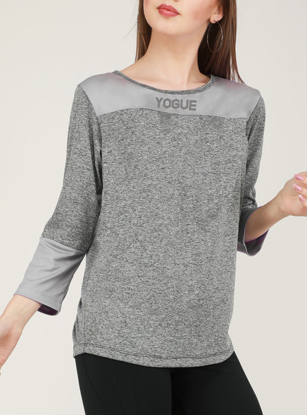 Grey Texture Full Sleeve T-Shirt