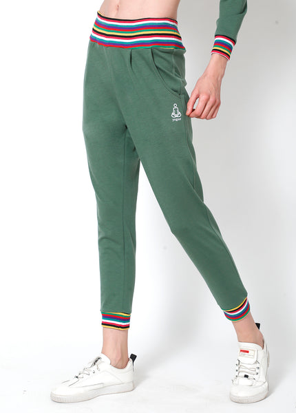 Basil Green Tapered Fit Joggers
