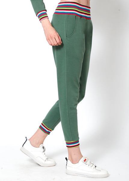 Basil Green Tapered Fit Joggers
