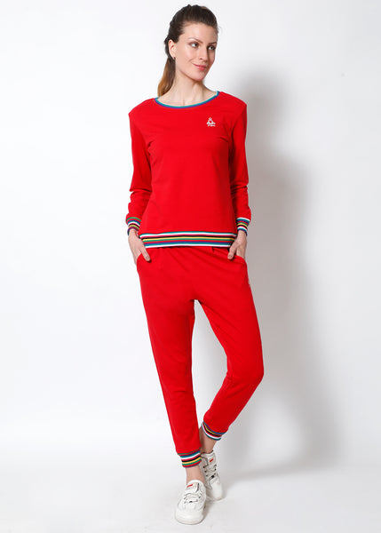 Crimson Comfy Top + Joggers Ensemble