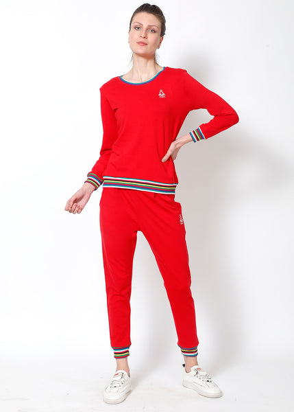 Crimson Comfy Top + Joggers Ensemble