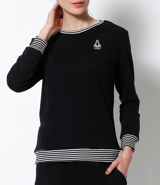 Black White Stripes Sweatshirt