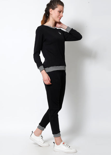 Black Comfy Top + Joggers Ensemble