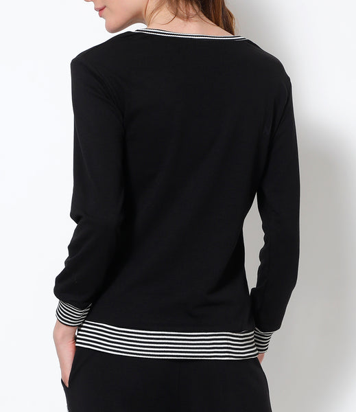 Black White Stripes Sweatshirt