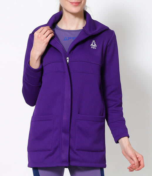 French Violet Long Thermal Jacket