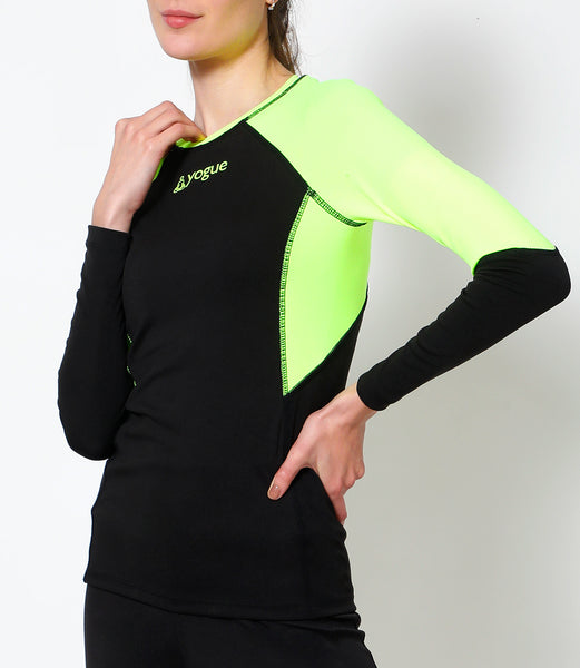 Black - Neon Full-Sleeve Athlete Top