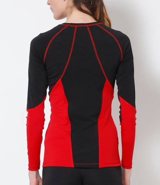 Red - Black Full-Sleeve Athlete Top