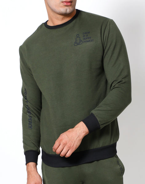 Olive Black - Thermal Sweatshirt