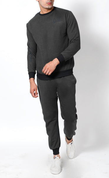 Dark Grey - Crew-Neck Tracksuit