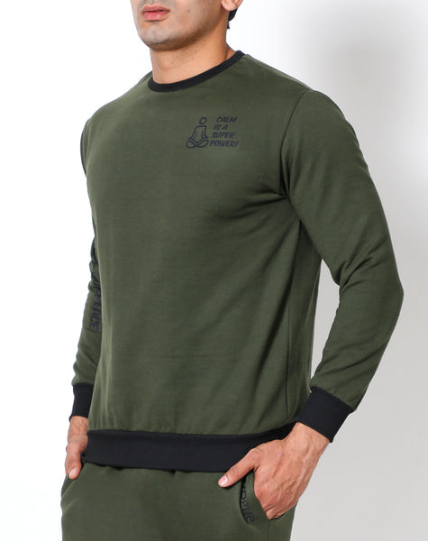 Olive Black - Thermal Sweatshirt