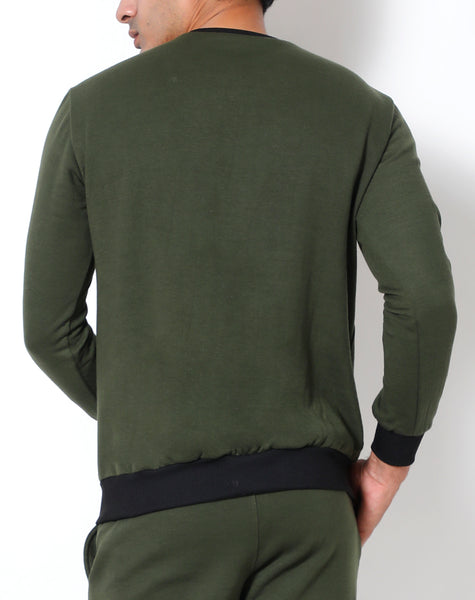 Olive Black - Thermal Sweatshirt