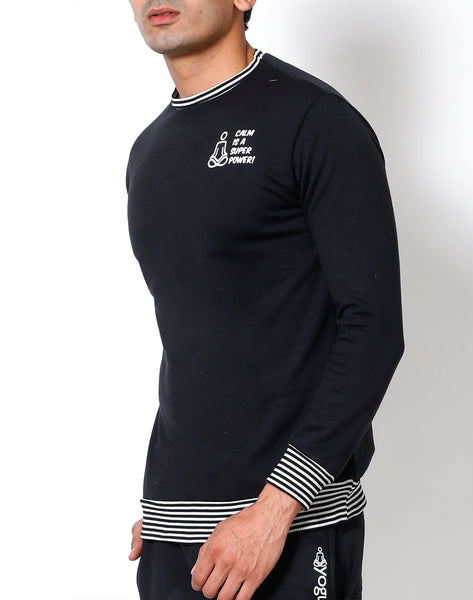 Black Stripes - Thermal Sweatshirt