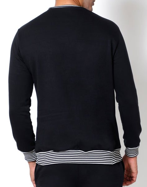 Black Stripes - Thermal Sweatshirt