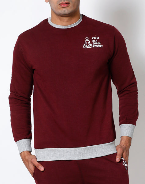 Maroon & Grey - Thermal Sweatshirt