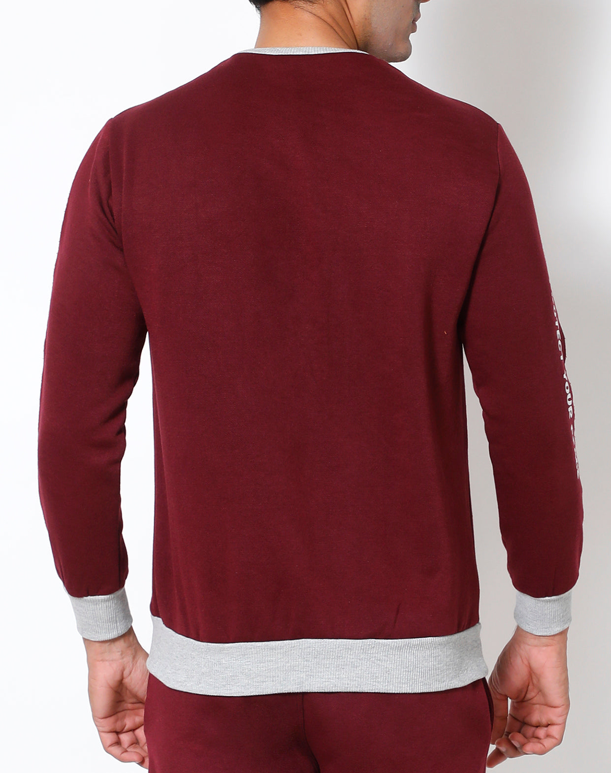 Maroon & Grey - Thermal Sweatshirt - Yogue Activewear