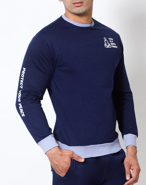 Navy Sky - Thermal Sweatshirt