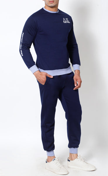 Navy Sky - Crew-Neck Tracksuit