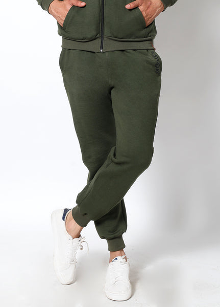 Olive Stripes Thermal Joggers
