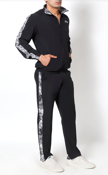 Black & White Athlete Tracksuit