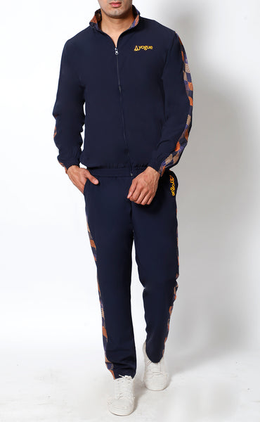 Navy Orange Athlete Tracksuit