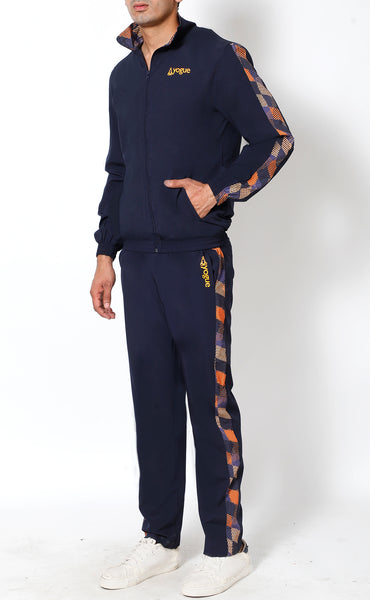 Navy Orange Athlete Tracksuit