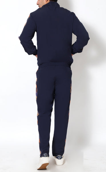 Navy Orange Athlete Tracksuit