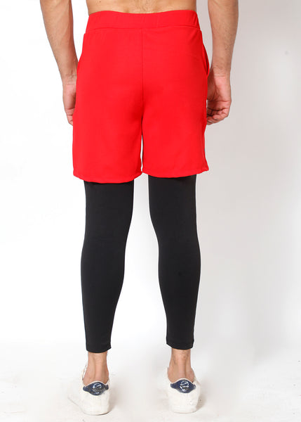 Red Black Deadlift 2-in-1 (Shorts+Tights)