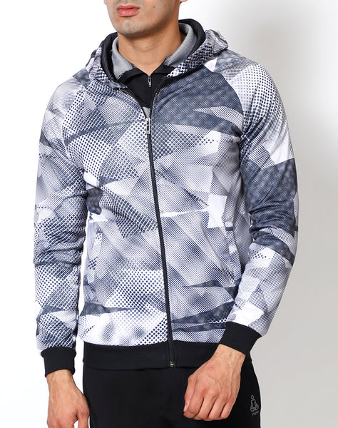 Black Microdots Hooded Jacket