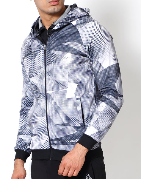 Black Microdots Hooded Jacket