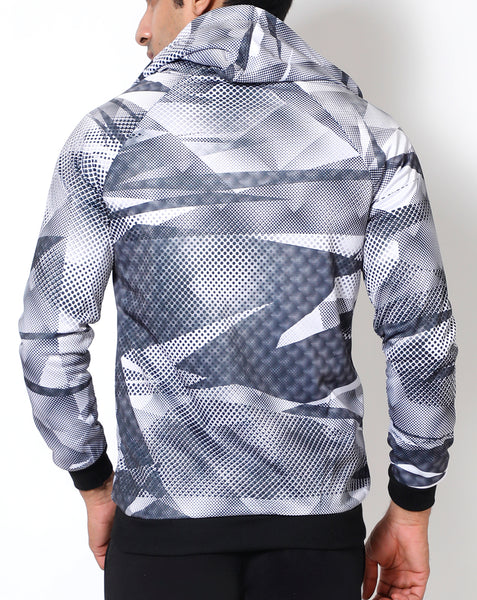 Black Microdots Hooded Jacket