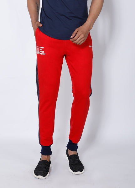 Red & Navy French Terry Joggers