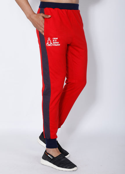 Red & Navy French Terry Joggers