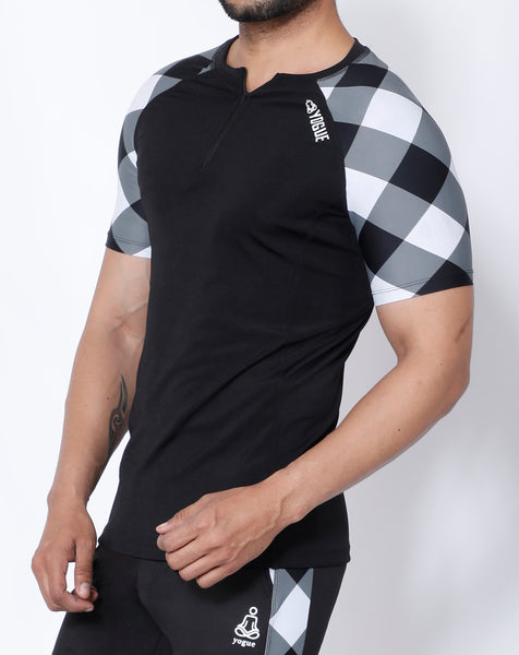Black & White Diagonal Compression T-Shirt